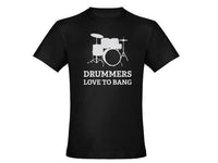 Thumbnail for Drummers Love to Bang Black Tshirt With White Print - TshirtNow.net