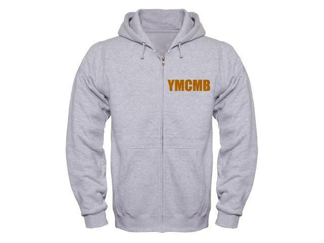 Ymcmb Zip Up Hoodie Grey With Yellow Print - TshirtNow.net