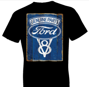 Ford Genuine Parts V8 Logo Vintage Sign Tshirt - TshirtNow.net - 1