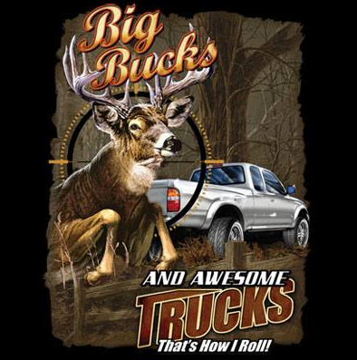 Big Bucks and Awesome Trucks Wildlife Tshirt - TshirtNow.net - 2