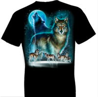 Thumbnail for Wolf Moon Silhouette Oversized Print Tshirt - TshirtNow.net - 1