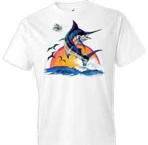 Blue Marlin Fish Tshirt w/ Crest - TshirtNow.net - 1
