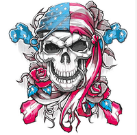 Thumbnail for American Skull Bandana Tshirt - TshirtNow.net - 2
