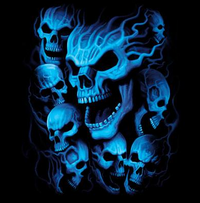 Thumbnail for Blue Skulls Fantasy Tshirt - TshirtNow.net - 2