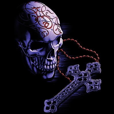 Rosary Skull Fantasy Tshirt - TshirtNow.net - 2