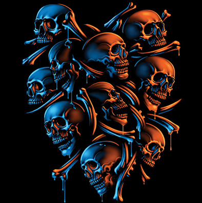 Skeleton Shield Fantasy Tshirt - TshirtNow.net - 2
