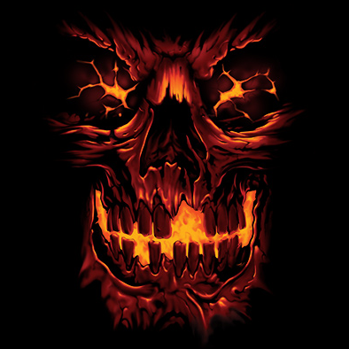 Fiery Skull Fantasy Tshirt - TshirtNow.net - 2