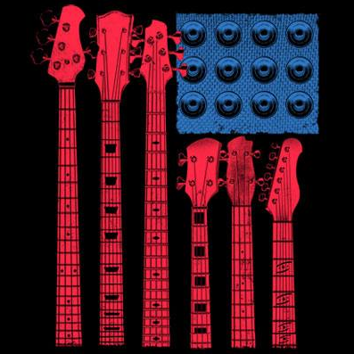 Red white and Blues Guitar Tshirt - TshirtNow.net - 2