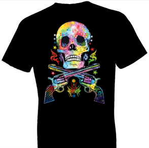 Neon Skull and Gun Tshirt - TshirtNow.net - 1