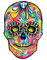 Thumbnail for Neon Skull Day of The Dead Tshirt - TshirtNow.net - 2