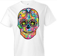 Thumbnail for Neon Skull Day of The Dead Tshirt - TshirtNow.net - 1