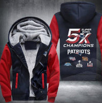 Thumbnail for NFL NEW ENGLAND PATRIOTS 5-TIME SUPER BOWL CHAMPIONS THICK FLEECE JACKET