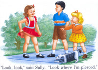 Thumbnail for Childhood Look Where i'm Pierced Said Sally White Tshirt