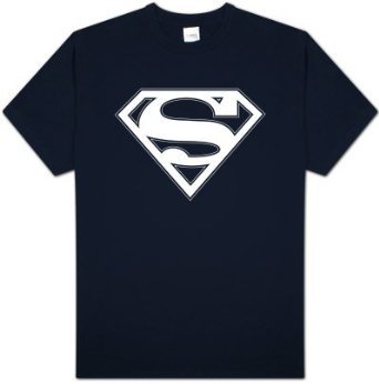 Superman White Classic Plain Logo Black Tshirt - TshirtNow.net - 1