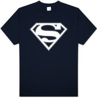 Thumbnail for Superman White Classic Plain Logo Black Tshirt - TshirtNow.net - 1