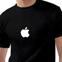 Thumbnail for Apple Logo Tshirt Black With White Print - TshirtNow.net - 1