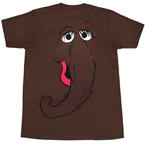 Sesame Street Snuffleupagus Face Adult T-Shirt Snuffy Tshirt - TshirtNow.net - 1