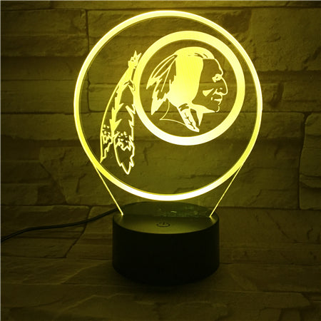 NFL WASHINGTON REDSKINS LOGO 3D LED LIGHT LAMP