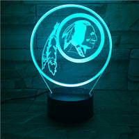 Thumbnail for NFL WASHINGTON REDSKINS LOGO 3D LED LIGHT LAMP