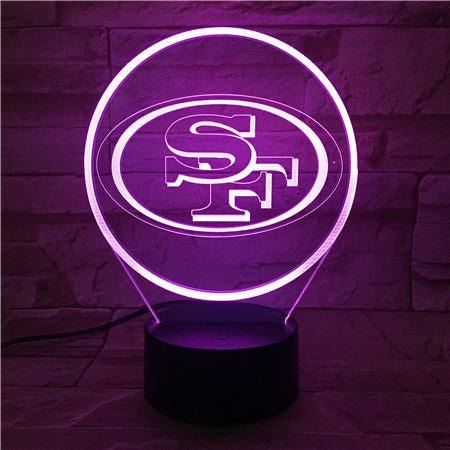 NFL SAN FRANCISCO 49ERS LOGO 3D LED LIGHT LAMP