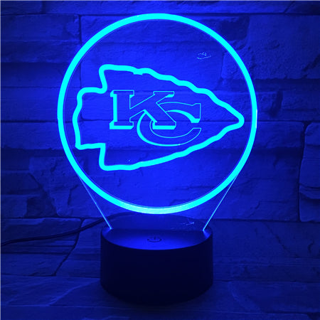 NFL KANSAS CITY CHIEFS LOGO 3D LED LIGHT LAMP