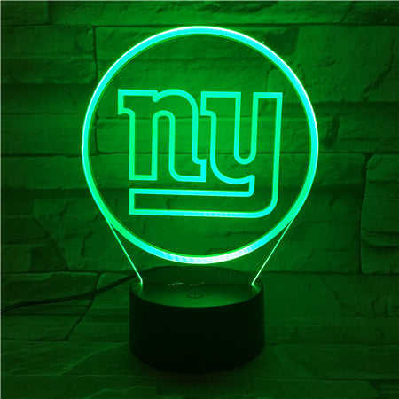 NFL NEW YORK GIANTS LOGO 3D LED LIGHT LAMP