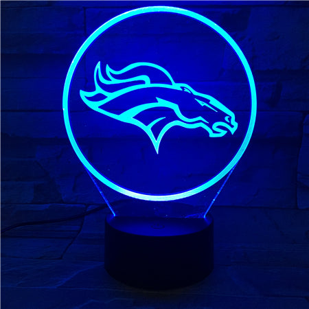 NFL DENVER BRONCOS LOGO 3D LED LIGHT LAMP