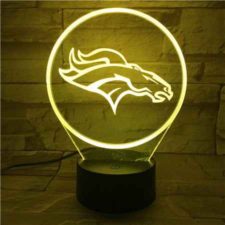 NFL DENVER BRONCOS LOGO 3D LED LIGHT LAMP