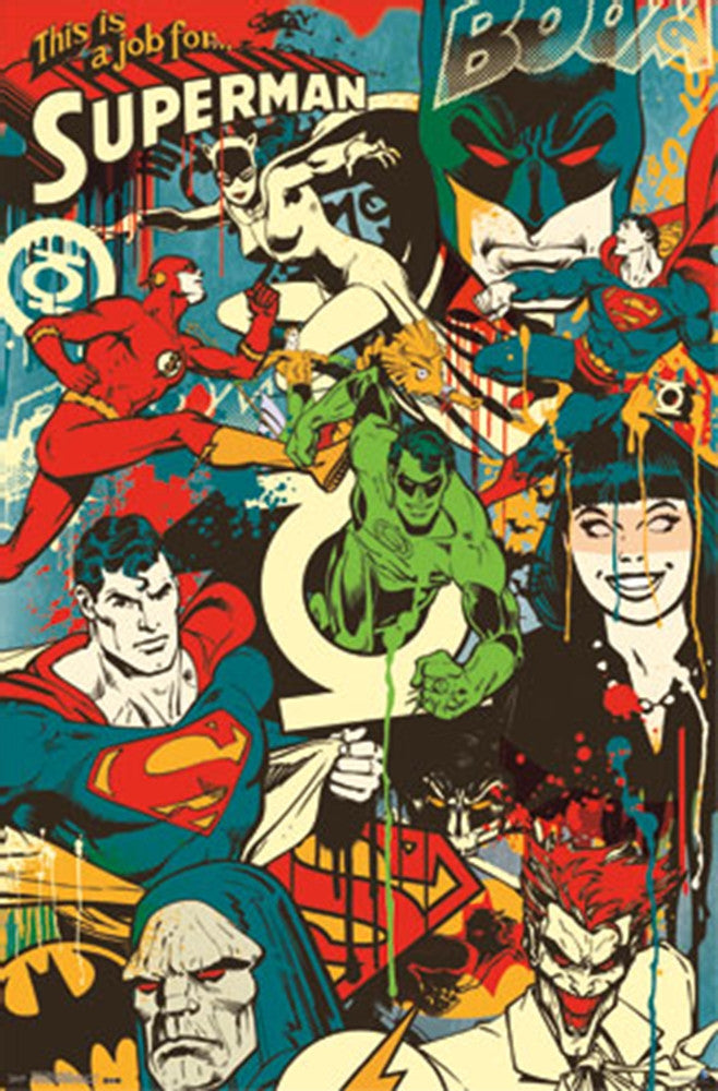 DC Comics Throwback Montage Poster - TshirtNow.net