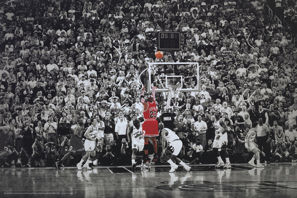 Michael Jordan Title Winning Last Shot Poster - TshirtNow.net