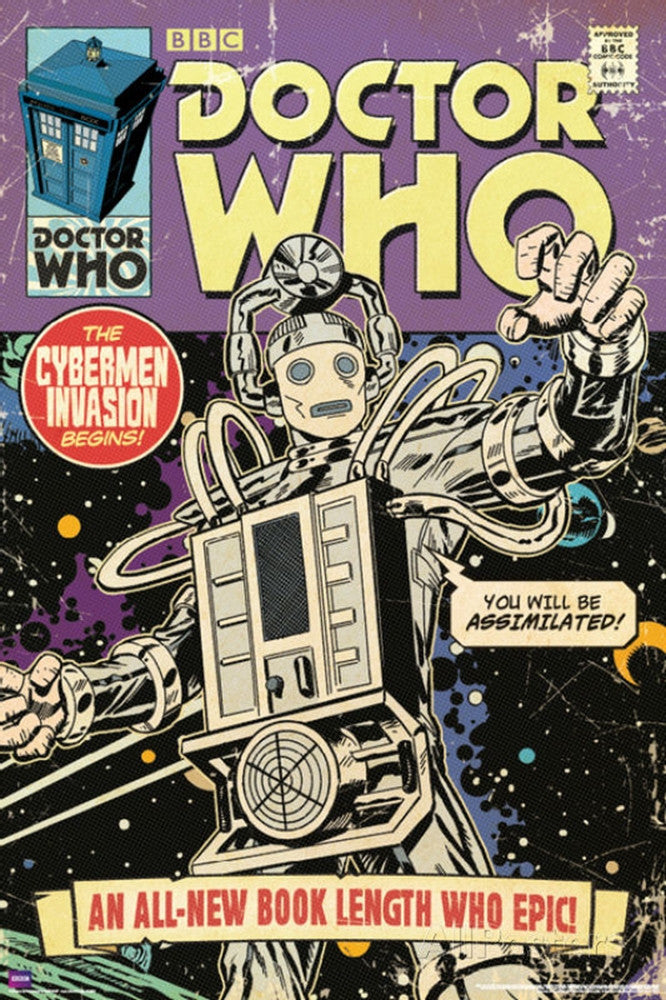 Doctor Who Cybermen Invasion Comic Poster - TshirtNow.net