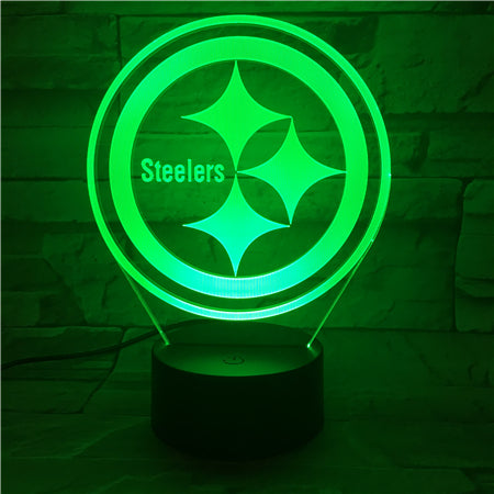 NFL PITTSBURGH STEELERS LOGO 3D LED LIGHT LAMP