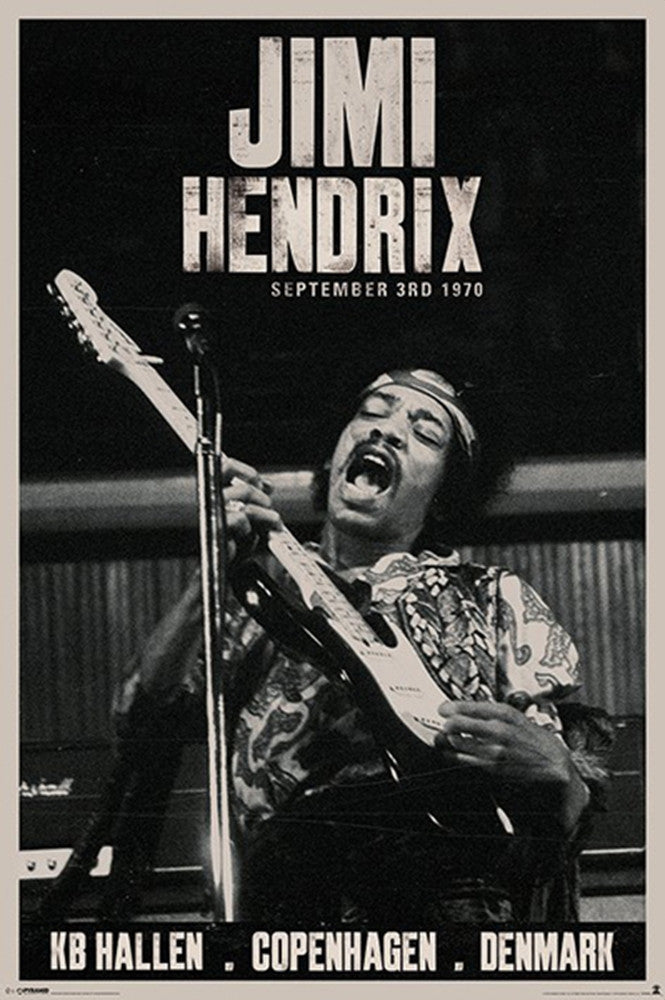 Jimi Hendrix Copenhagen 1970 Poster - TshirtNow.net