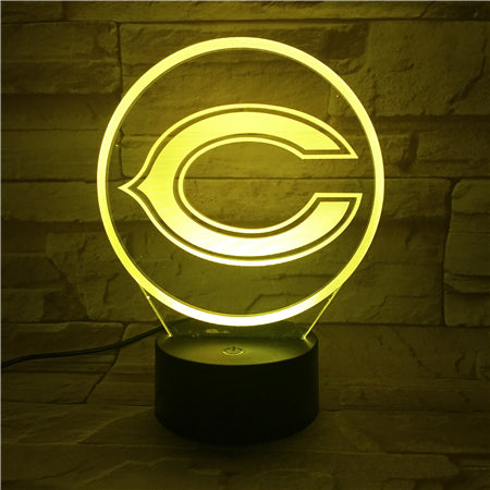 NFL CHICAGO BEARS LOGO 3D LED LIGHT LAMP