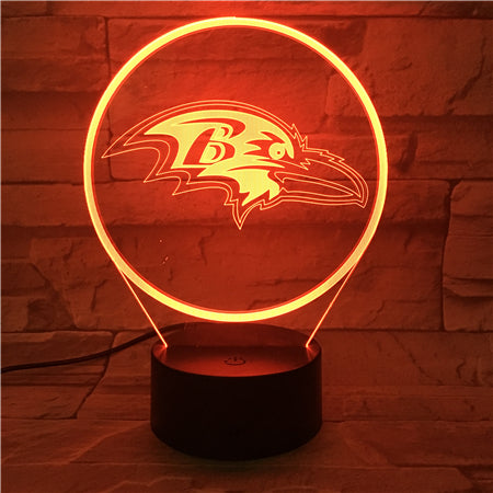NFL BALTIMORE RAVENS LOGO 3D LED LIGHT LAMP