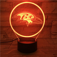 Thumbnail for NFL BALTIMORE RAVENS LOGO 3D LED LIGHT LAMP