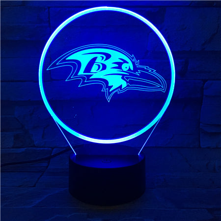 NFL BALTIMORE RAVENS LOGO 3D LED LIGHT LAMP