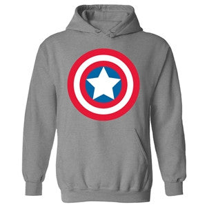 Captain America Shield Logo Ash Colored Hoodie Sweatshirt - TshirtNow.net - 2