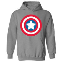 Thumbnail for Captain America Shield Logo Ash Colored Hoodie Sweatshirt - TshirtNow.net - 2