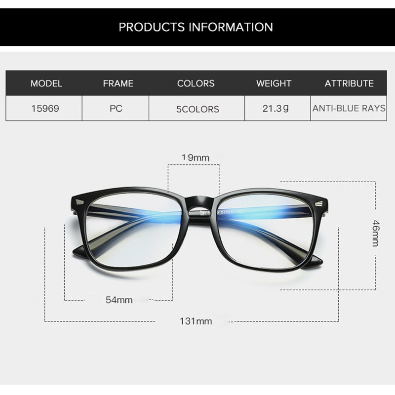 Anti Blue Light Coating Rays Computer Glasses for Men and Women