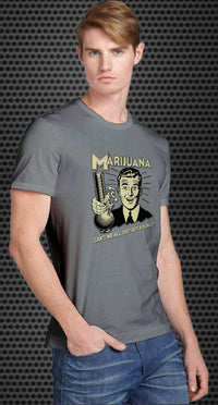 Thumbnail for Marijuana: Why can't we all just get a bong? Retro Spoof tshirt: Ash Grey Colored T-shirt - TshirtNow.net - 1