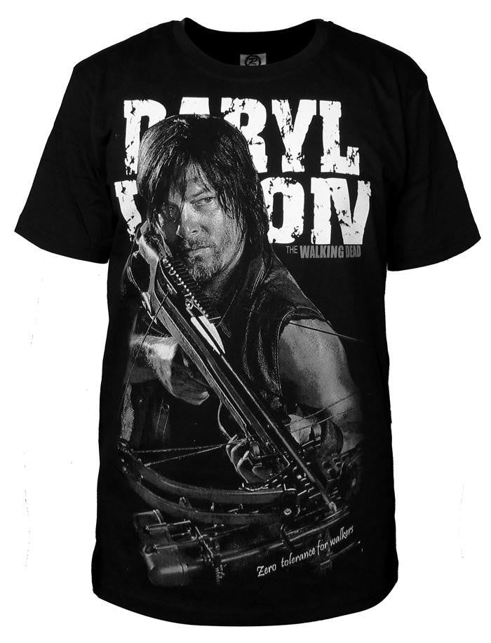 The Walking Dead Daryl Dixon Zero Tolerance For Walkers Crossbow Oversize Print Tshirt - TshirtNow.net - 1