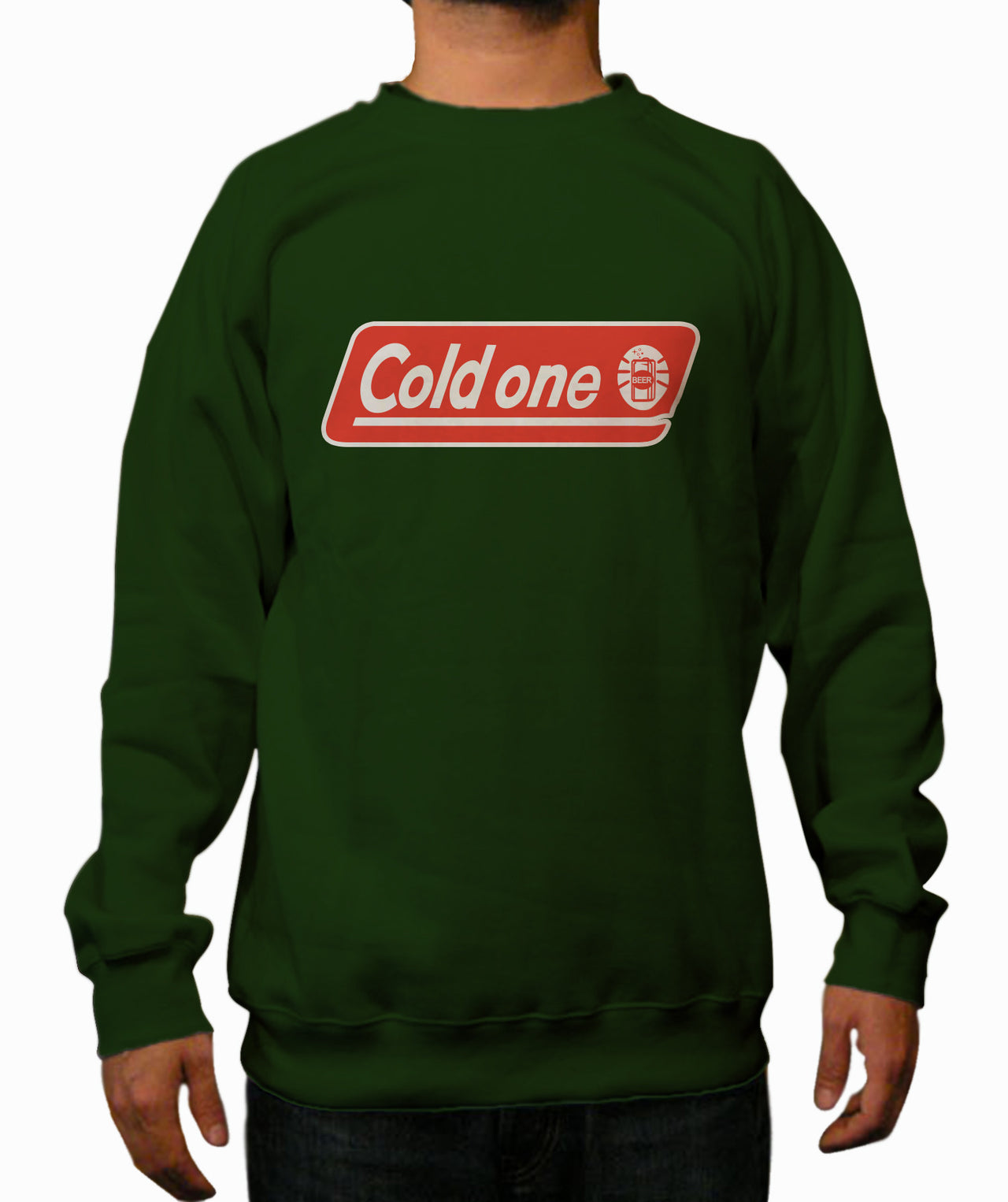 Cold One Dark Green Crewneck Sweatshirt - TshirtNow.net - 1