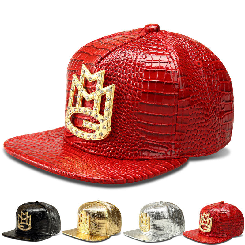 Fashion Baseball Leather Snapback with Gold Rhinestone Maybach Logo MMG Cap - TshirtNow.net - 1