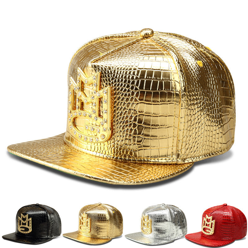 Fashion Baseball Leather Snapback with Gold Rhinestone Maybach Logo MMG Cap - TshirtNow.net - 3