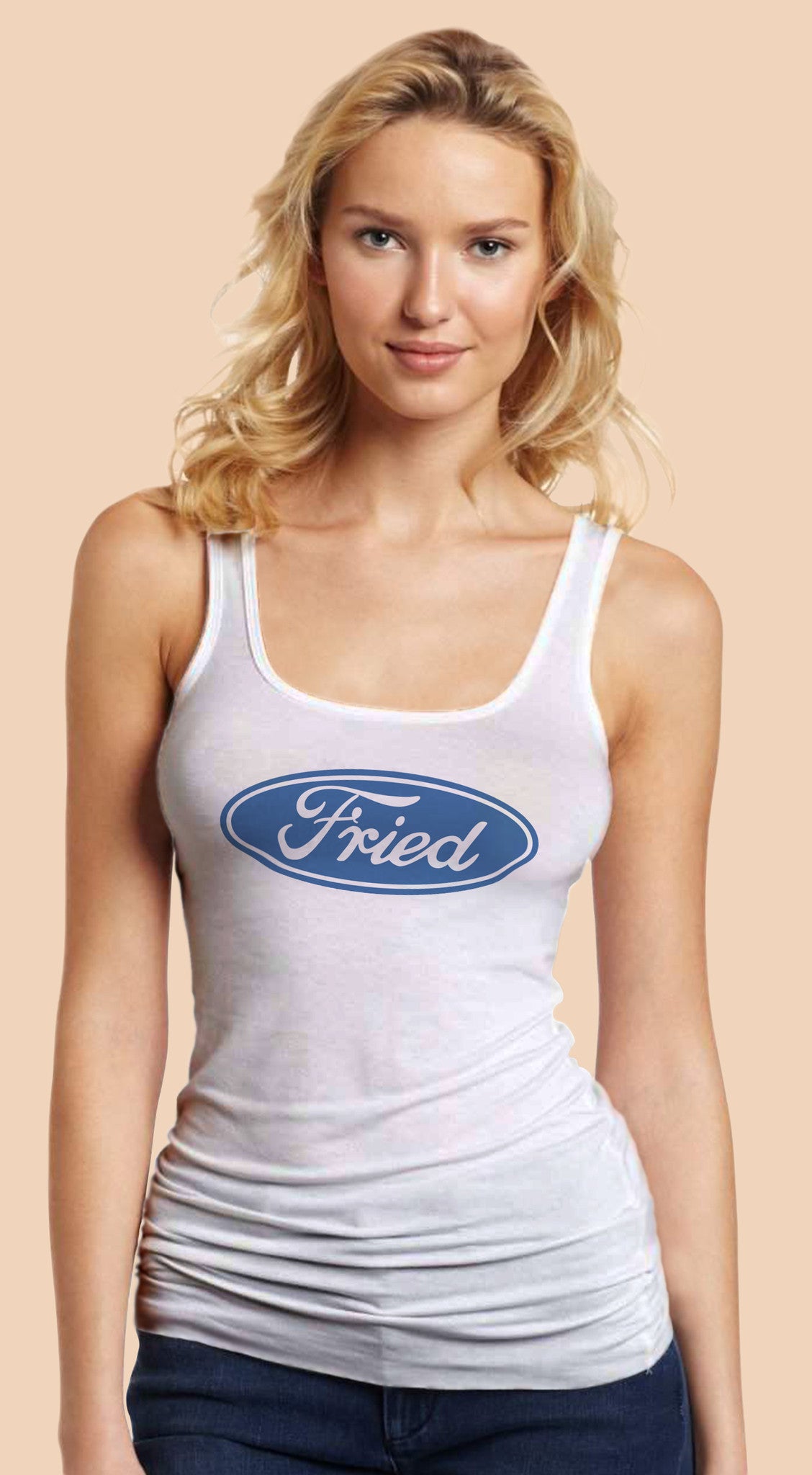 Fried White tanktop T-shirt for Women - TshirtNow.net - 1