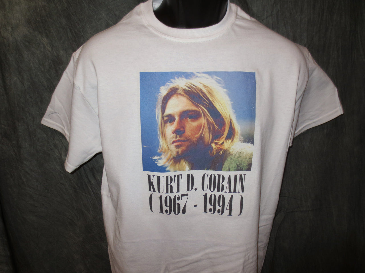 Nirvana Kurt Cobain Face Tshirt: White Tshirt - TshirtNow.net - 1