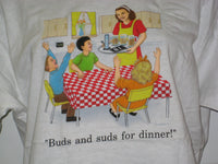 Thumbnail for Childhood Buds and Suds for Dinner Adult White Tshirt - TshirtNow.net - 3