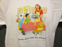 Thumbnail for Childhood Buds and Suds for Dinner Adult White Tshirt - TshirtNow.net - 1