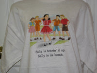 Thumbnail for Childhood Sally is Tearin it Up, Sally is Da Bomb Adult White Tshirt - TshirtNow.net - 4